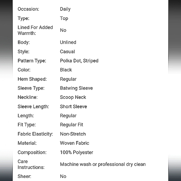 Elegant Black and Cream Women's Short Sleeve Top boutique item Size XL - Picture 7 of 7